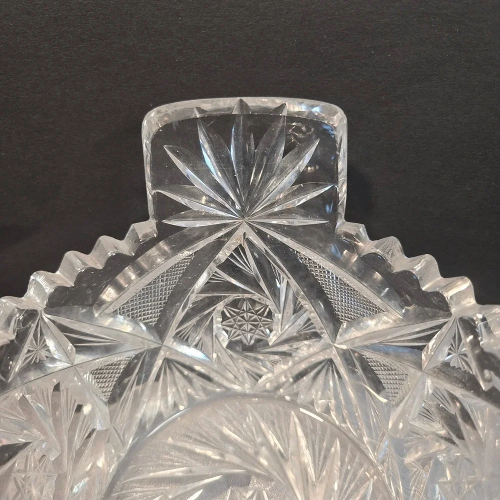 Antique ABP American Brilliant Cut‎ Glass Tab Handled Ice Bucket